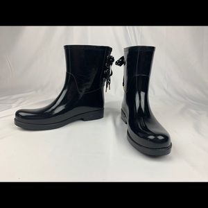 Crown & Ivy Black Rain Boots Mid Calf